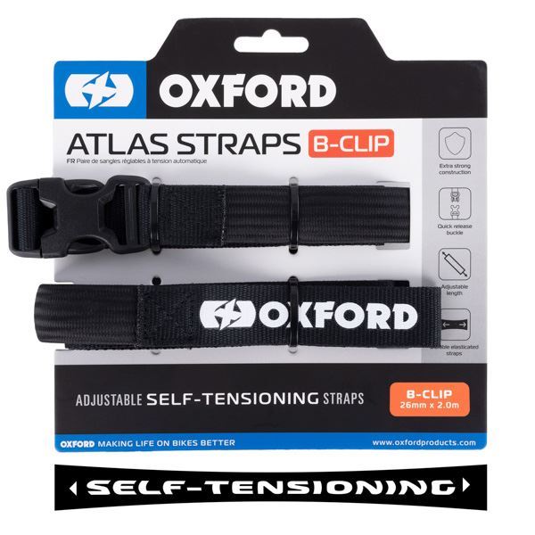 Ιμάντας OXFORD Atlas B-Clip 26mm x 2.0M Black (Pair) OX321 