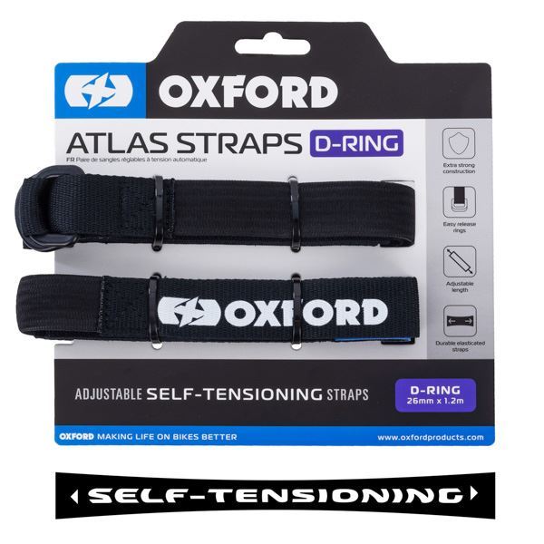 Ιμάντας OXFORD Atlas D-Ring 26mm x 1.2M Black (Pair) OX324 