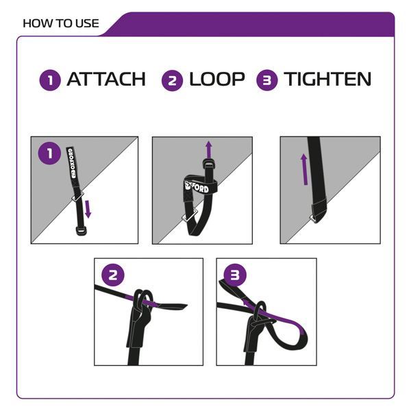 Ιμάντας OXFORD Atlas D-Ring 26mm x 1.2M Black (Pair) OX324 