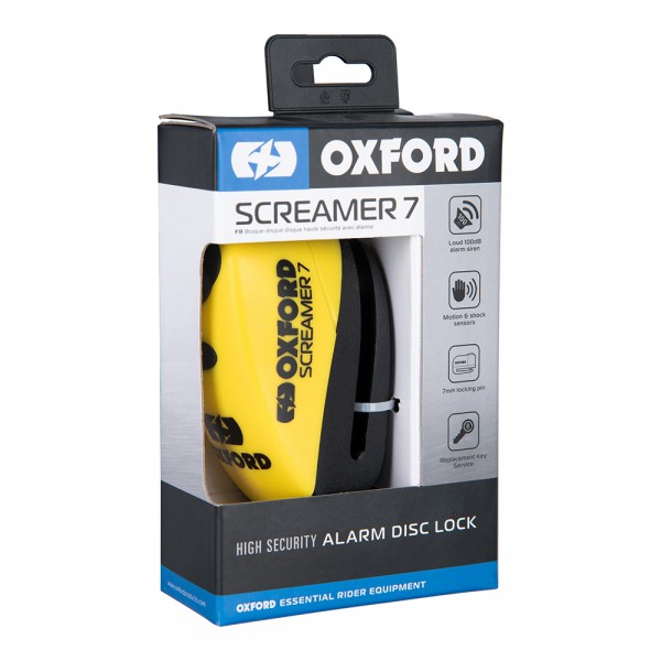 Κλειδαριά Δισκ. με Συναγερμό OXFORD Screamer7 Alarm Yellow/black LK290