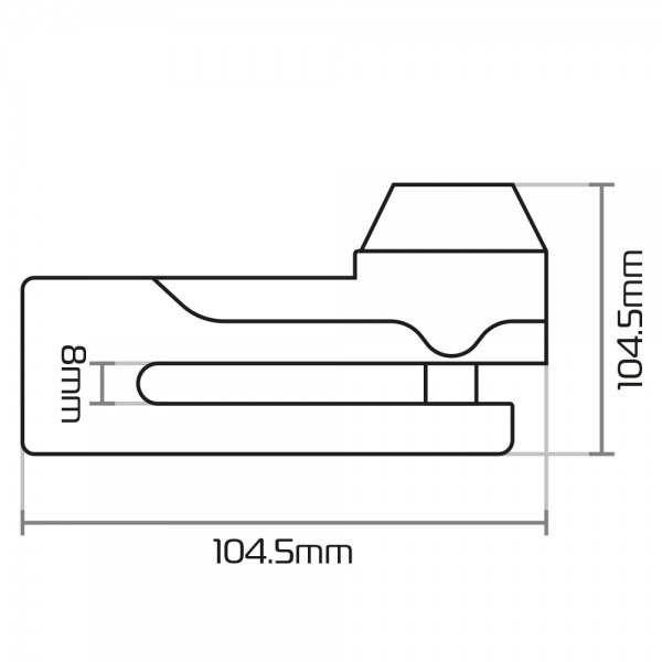 Κλειδαριά Δισκοφρένου με Τσαντάκι OXFORD Titan 10mm Yellow LK486 